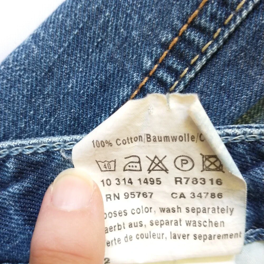 Mavi Erin 30x32 Low Front Comfort Hip Bootcut Jeans Distressed Glitter Pocket